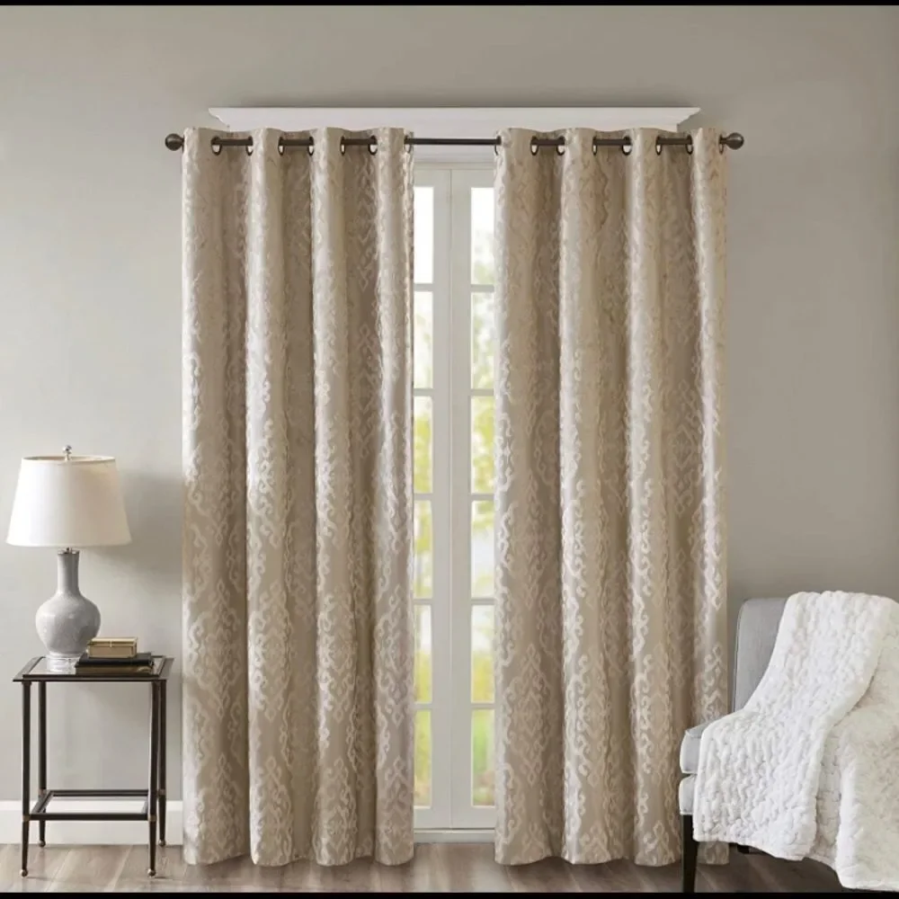 SunSmart Mirage Total‎ Blackout Knitted Jacquard Damask Room Blackout Curtains